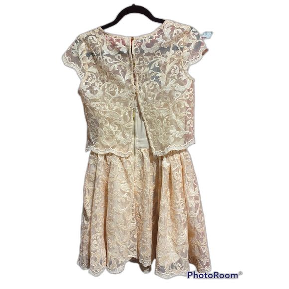 Bebe Bella Lace Sequin Dress Prom Spaghetti Strap Shrug Two Piece XS - Picture 2 of 6